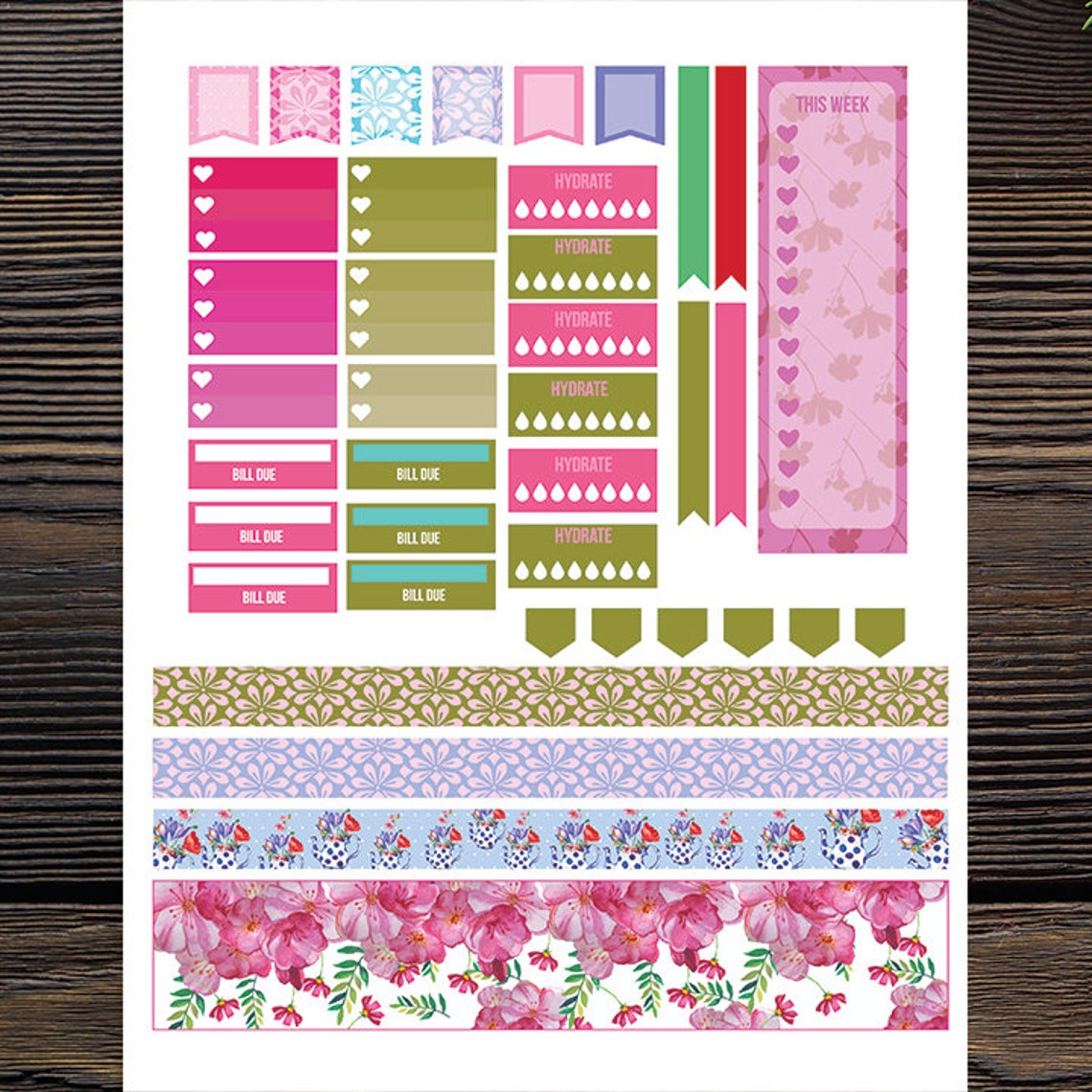 May Printable Planner Stickershappy PLANNER STICKERS May Etsy