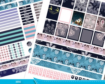 Mini Happy Planner Winter Snowflake Planner Stickers Printable,Snowflake Kit Mini Happy planner,Weekly Kit,Printable,Instant download