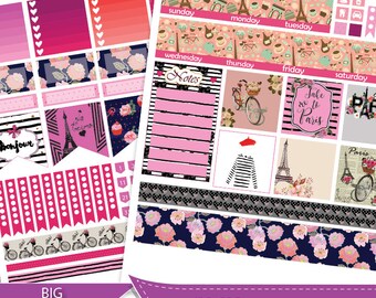 Paris Big HP Planner Stickers, Paris Big Monthly Planner Stickers, Paris Monthly Planner Kit, Paris printable Stickers, Monthly Planner