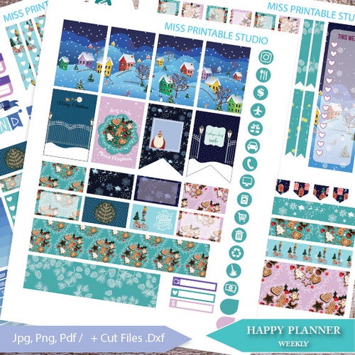 WINTER Happy Planner Printable Stickers Weekly Kit Winter - Etsy