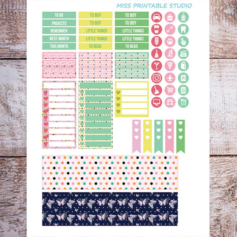 August Monthly Kit Planner Stickers Printable HAPPY PLANNER Etsy