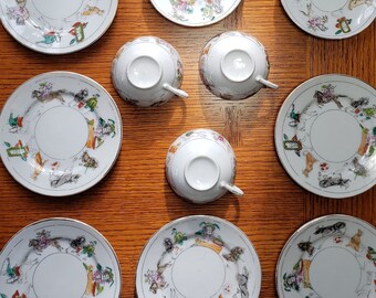 Vintage Mother Goose Children's Plate, Cup and Saucer set