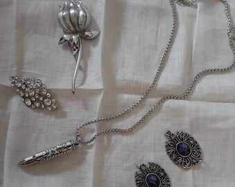 Vintage Silvertone Jewelry Group