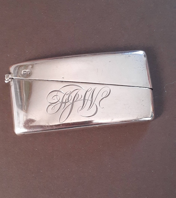 Antique Sterling Silver curved Calling Card case