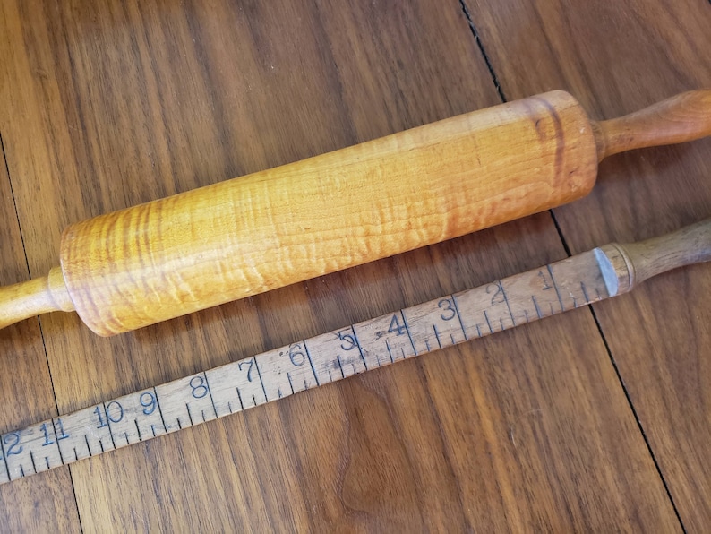 Maple Rolling Pin Vintage Curly Maple/tiger Maple Rolling Pin - Mid-size - Etsy