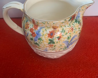 Antique China Chintz Pattern China Jug or Pitcher