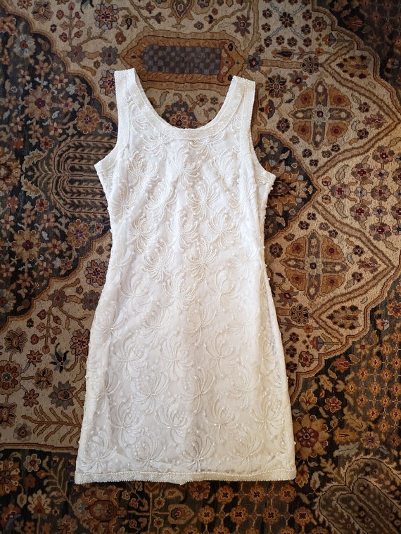 1980's Vintage Scala Beaded Lace Sleeveless Dress… - image 6