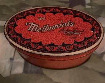 Antique 10cents Mellomints Cany Tin - Brandle & Smith Co. Philadelphia