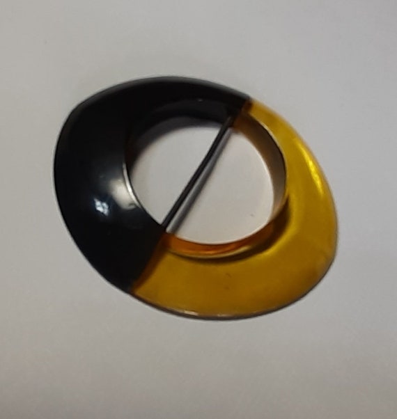 Apple Cider & Black Bakelite Vintage Buckle