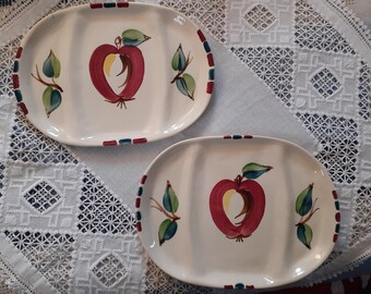 Two Vintage Puritan Slipware Apple Platter