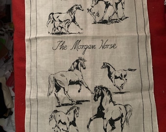 Vintage Kay Dee linen Kitchen Towel The Morgan Towel with label.  Unused