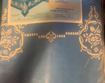 Kemp and Beatley’s Coronation Tablecloths, 102”. 60”, And 68”x52”Blue with Flocking   Vintage