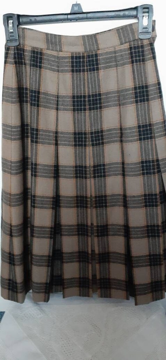 Pleated wool skirt 1970 vintage - image 1