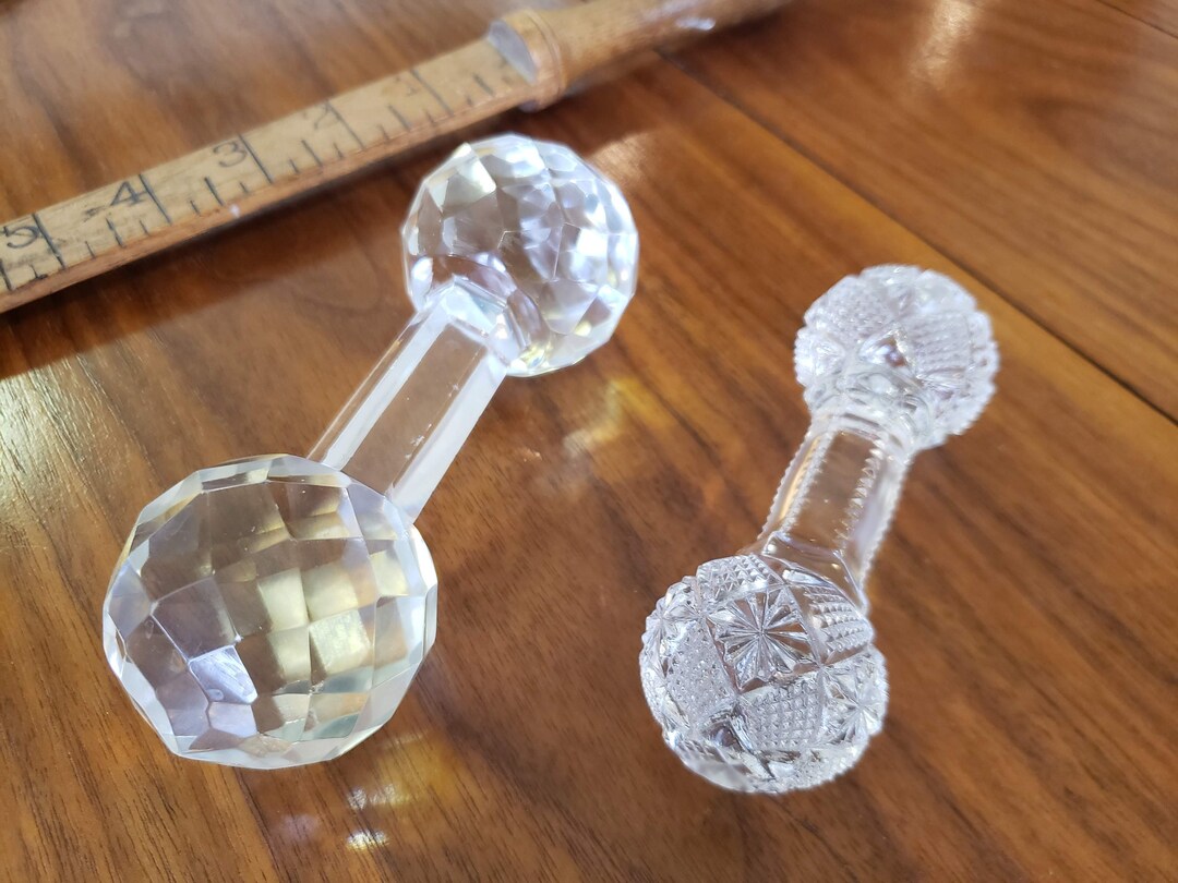 Vintage Crystal / Cut Glass Knife Rest Barbell Two Styles Etsy