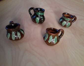 Vintage mini Mexican pottery pots