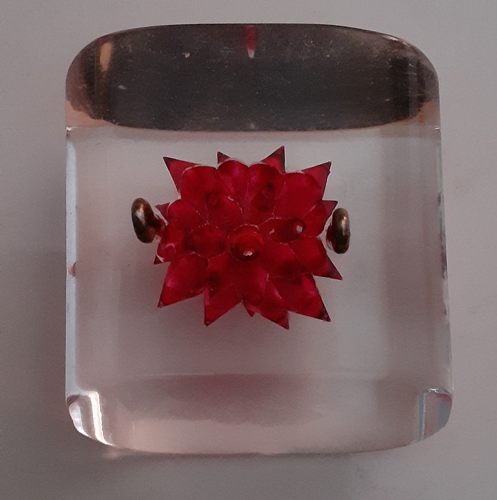 1 5/8 Beautiful Lucite Vintage Button With Red Carved Flower - Etsy