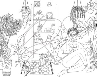 Coloriage « Crazy plant lady »