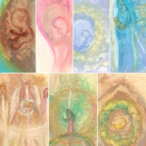 Set of 6 Motherhood & Birth A6 Cards. Perfect for doula, midwife, birth altar, new mum, new baby, breastfeeding mum, home birth, midwifery