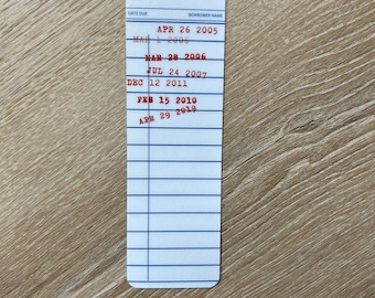 Custom Bookmark, Library Card Bookmark, Book Lovers Bookmark