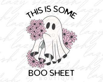 Gespenst PNG, Boo Sheet png, spooky, Gespenst mit Blumen png, digitaler download, Sublimation