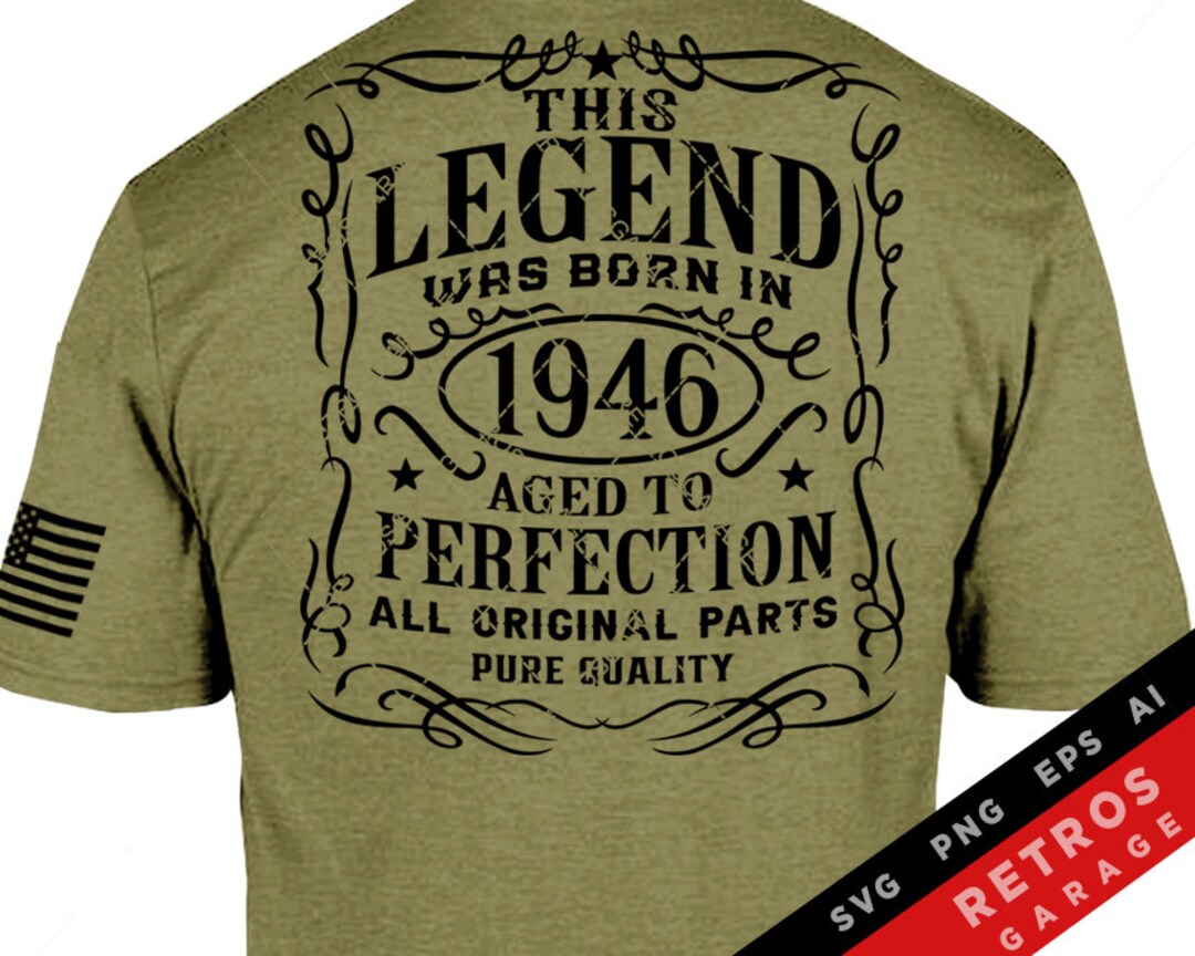 1946 Geburtstag SVG Diese Legende wurde 1946 geboren PNG Vintage 1946