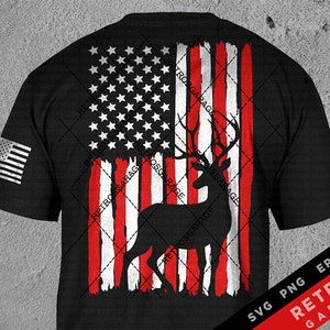 VS vlag SVG PNG herten buiten patriottische print ontwerp Amerika EPS VS herten vlag vader cadeau rechten tweede amendement hittepers