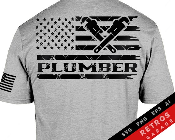Plumber USA Flag SVG PNG Pipefitter Design America Pipes Cut File Download