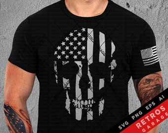 USA Flag Skull SVG: Patriotic Second Amendment Design (Digital Download)