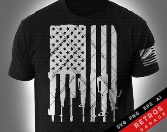 USA Flag Rifles SVG, Second Amendment Patriotic Design (Digital Download)