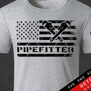 Pipefitter USA Flag SVG PNG Pipefitter Design America Pipes Cut File Download