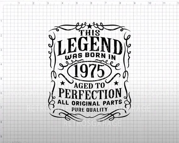 1975 Birthday Legend SVG PNG: Vintage Aged Perfection Cut File - Etsy