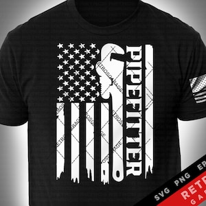Pipefitter USA Flag SVG PNG Pipefitter Design America Pipes Cut File Download