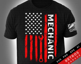 Mechanic SVG PNG Usa Flag I'm a Mechanic Sublimation Print Design EPS America Usa Mechanic Print Design