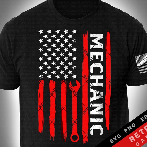 Mechanic SVG PNG Usa Flag I'm a Mechanic Sublimation Print Design EPS America Usa Mechanic Print Design
