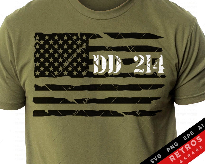 DD214 veteranisch amerikanische Flagge SVG PNG: Vaterländisches Design (Digitaler Download)
