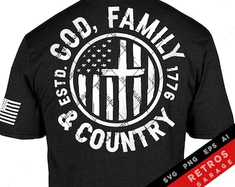 God Family Country SVG: Patriotic USA Design (Digital Download)