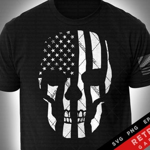 USA Flag Skull with Rifles SVG PNG: Patriotic 2nd Amendment (Digital File)