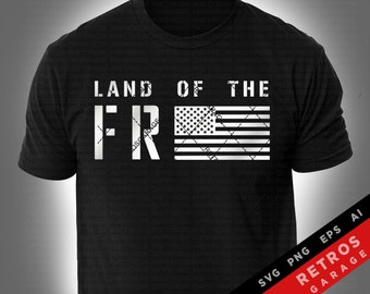 Land of The Free USA Flag SVG PNG Second Amendment Sublimation Patriotic Print Design America Tactical 2nd Amendment Heat Press