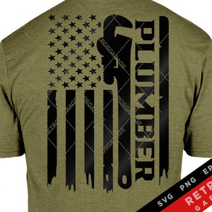 Plumber USA Flag SVG PNG Pipefitter Design America Pipes Cut File Download