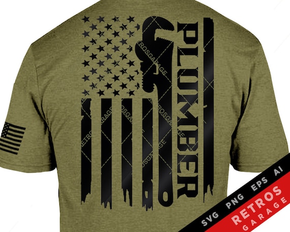 Plumber USA Flag SVG PNG Pipefitter Design America Pipes Cut File Download