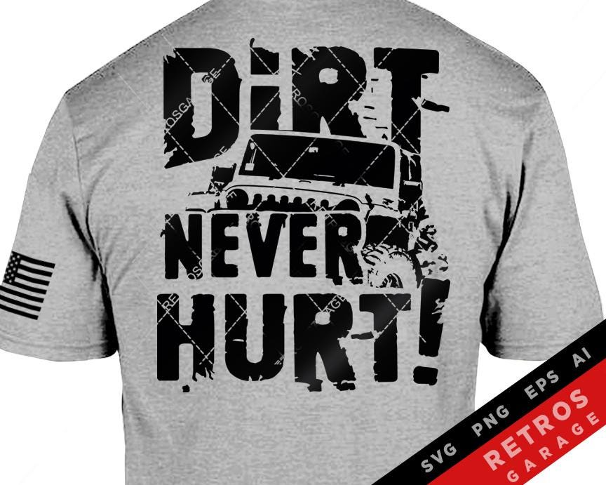 Dirt Never Hurt Offroad SVG PNG: 4x4 Vehicle Design (Digital Download)