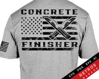 Concrete Finisher USA Flag SVG PNG Concrete Finisher Design America Construction Cut File Download Construction Dad