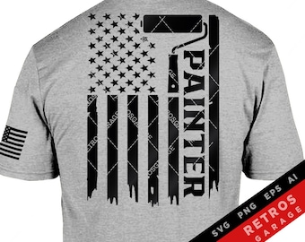 Painter USA Flag SVG PNG American Painter Design America Paint Cut File Download House Painter