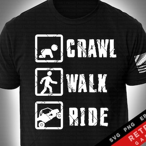 Crawl Walk Ride UTV Offroad Lover USA Off road Vehicle america side by side offroad 4x4 Print Design eps Sublimation Download