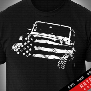 USA Flag Offroad Vehicle SVG: 4x4 Truck Design (Digital Download)