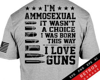 Diseño patriótico "Ammosexual": 2.ª Enmienda SVG PNG (Descarga digital)