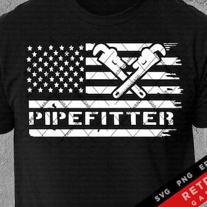 Pipefitter USA Flag SVG PNG Pipefitter Design America Pipes Cut File Download