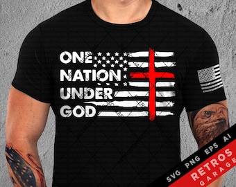 En nation under Gud SVG: Patriotisk USA-design (digital nedladdning)