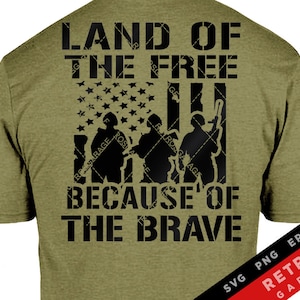 Land of the Free vanwege de dappere SVG PNG VS veteraan Amerika sublimatie patriottische print ontwerp Amerika EPS VS vader cadeau ontwerp