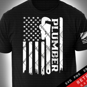 Plumber USA Flag SVG PNG Pipefitter Design America Pipes Cut File Download